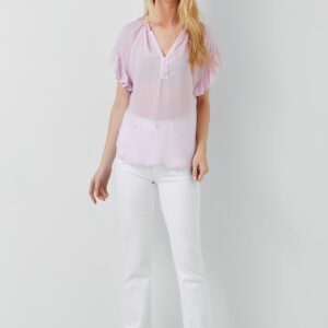 Ruffle Short  Sleeve Blouse